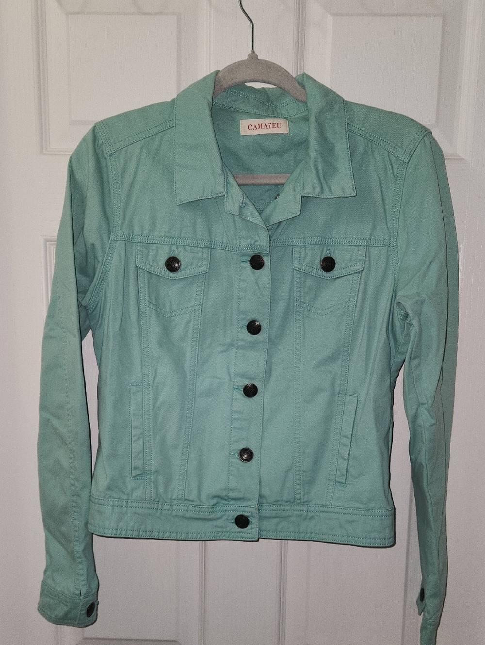 Camaïeu Mint Green Denim Jacket - Classic Button-Front